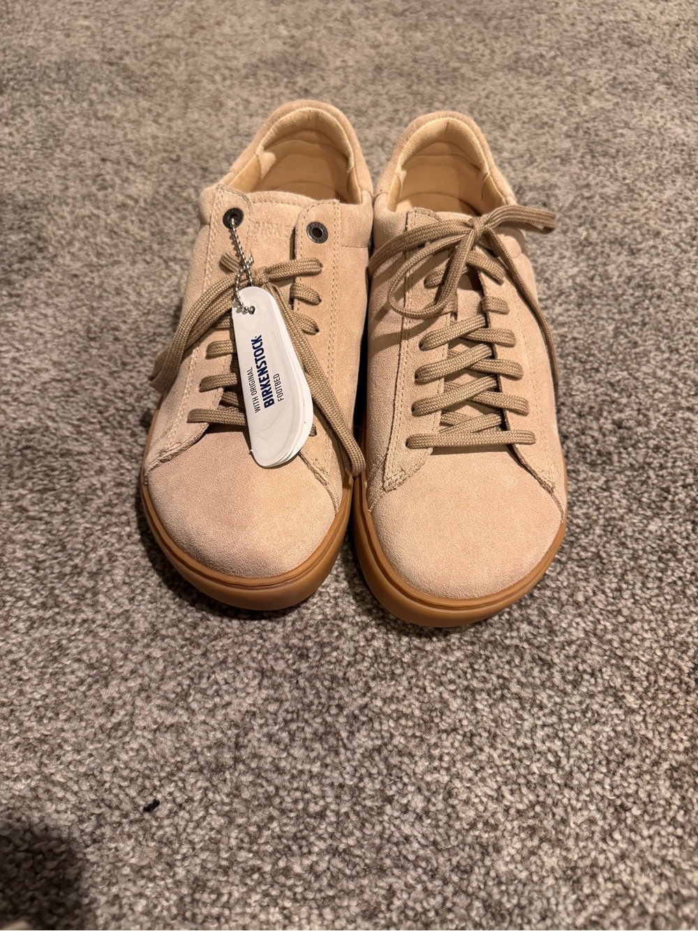 Birkenstock Men’s Suede Sneakers in Tan with Gum Sole